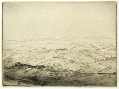 Esquisse des murs de San Gimignano - Donald Shaw MacLaughlan