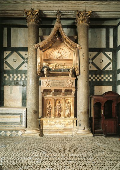 Italie, Toscane, Florence, baptistère de Saint-Jean, tombeau en marbre conçu par Donatello et Michelozzo pour le cardinal Baldassarre Coscia, antipape nommé Jean XXIII - Donatello