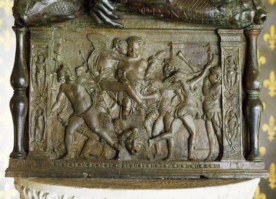 Putti Bacchanal, bas-relief sur la base de 