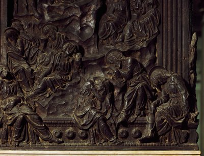 Adoration dans le jardin, détail de la chaire gauche, par Donatello (1386-1466), Basilique Saint Laurent, Florence, Italie - Donatello