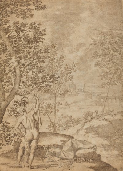 Apollon debout dans un paysage fluvial - Donato Creti