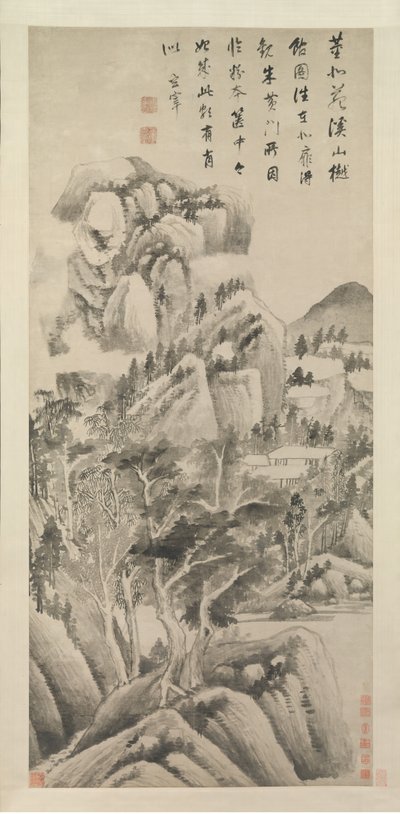 Habitations ombragées parmi les ruisseaux et les montagnes, vers 1622-25 - Dong Qichang