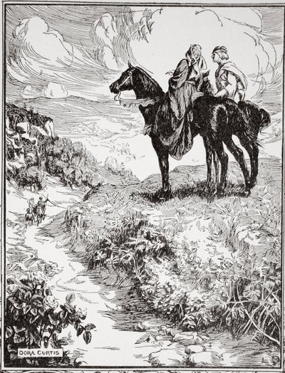 Comme ils attendaient sur la petite colline boisée, 1905 - Dora Curtis