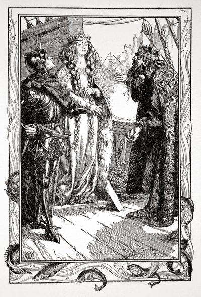 Le Roi Anguish donne Isolt à Sir Tristram, 1905 - Dora Curtis