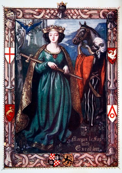 Morgan le Fay avec Excalibur, 1905 - Dora Curtis