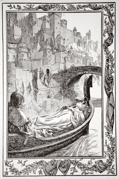 La barge flottait sur la rivière, 1905 - Dora Curtis