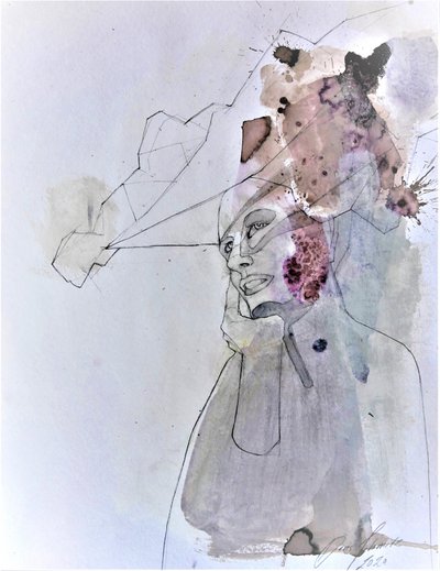Portrait abstrait et pensif - Doris Schmitz