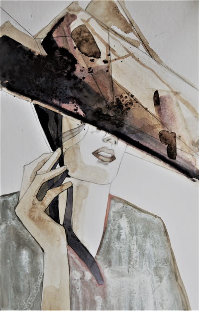 Portrait de mode avec un chapeau élégant - Doris Schmitz
