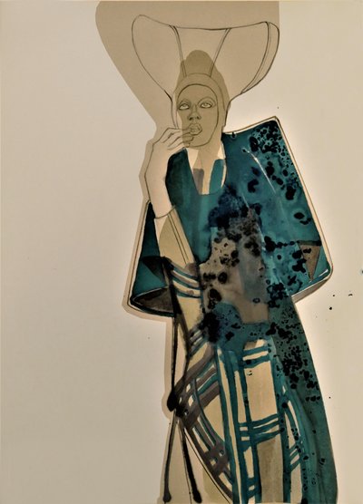 Élégante figurine de mode bleu sarcelle - Doris Schmitz