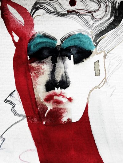 Portrait rouge expressif - Doris Schmitz