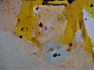 Lavage abstrait ocre doré - Doris Schmitz