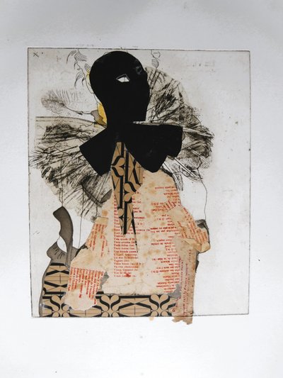 Collage représentant un personnage masqué - Doris Schmitz
