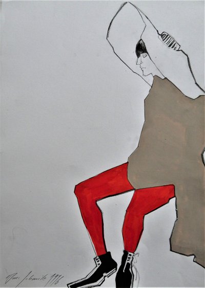 Collants rouges élégants pour femme - Doris Schmitz