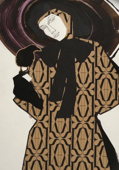 Une femme avec un oiseau - Doris Schmitz