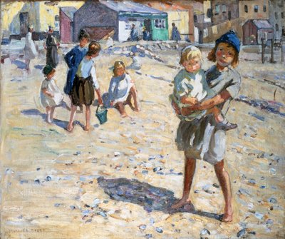 Sur la plage (huile sur toile) - Dorothea Sharp