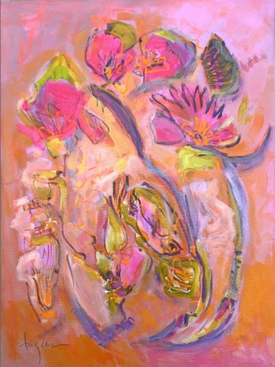 Abstrait floral rose - Dorothy Fagan