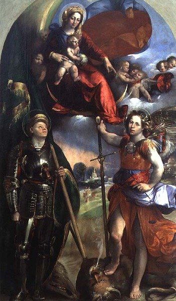 Madone et Enfant avec Saint Georges et Saint Michel - Dosso Dossi