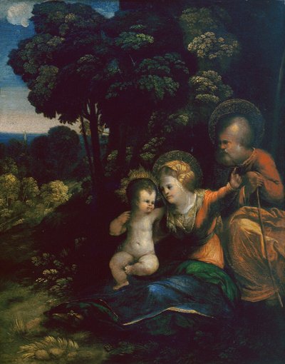 Repos pendant la fuite en Égypte, par Dosso Dossi, à la Galerie des Offices à Florence - Dosso Dossi