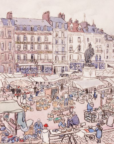 Place Nationale, Dieppe, vers 1910 - Douglas Fox Pitt