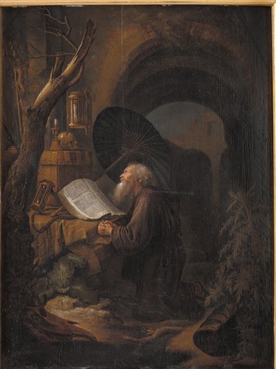 Un ermite - Dous skole