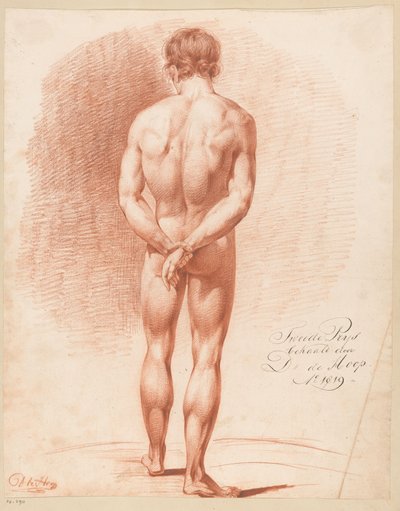 Homme nu debout, vu de dos (2e prix 1819) - Douwe de Hoop