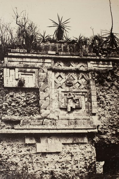 Uxmal, Bas-relief indien, Palais des Nonnes, 1860 - Désiré Charnay