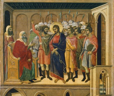 Christ devant le grand prêtre (détail) - Duccio di Buoninsegna