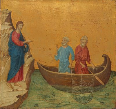 La pêche miraculeuse et la vocation des apôtres Pierre et André - Duccio di Buoninsegna
