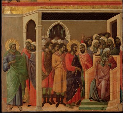 Jésus devant Caïphe (Maestà) - Duccio di Buoninsegna