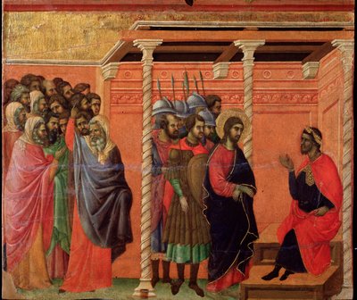 Jésus devant Ponce Pilate. Retable de la Maestà - Duccio di Buoninsegna