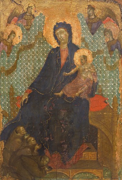 Madone des Franciscains, par Duccio di Buoninsegna (ca 1255 - avant 1319), tempera sur bois, 235x16 cm - Duccio di Buoninsegna