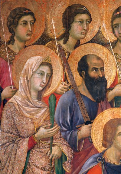 Maestà du Retable de Duccio dans la Cathédrale de Sienne (détail) - Duccio di Buoninsegna