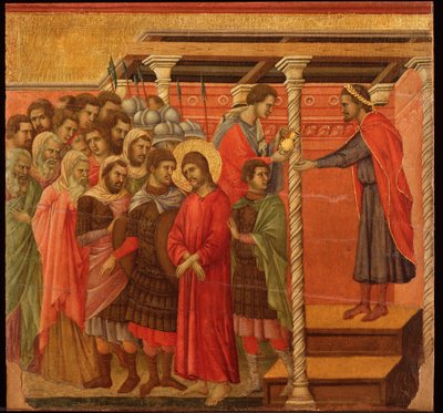 Ponce Pilate se lave les mains. Retable de La Maestà - Duccio di Buoninsegna