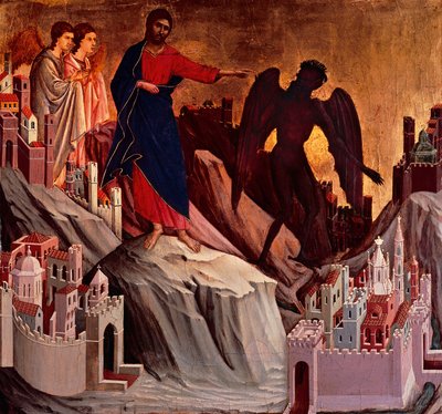 La tentation sur la montagne (détail) - Duccio di Buoninsegna