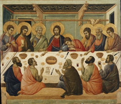 La Cène. Dos du retable de la Maestà - Duccio di Buoninsegna