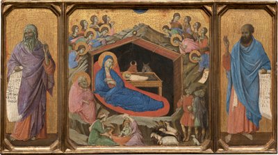 La Nativité avec les prophètes Isaïe et Ézéchiel - Duccio di Buoninsegna