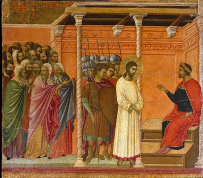 Le deuxième interrogatoire du Christ par Ponce Pilate (Maestà) - Duccio di Buoninsegna