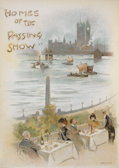 Page de titre illustrée, montrant une scène au bord de la Tamise. - Dudley Hardy