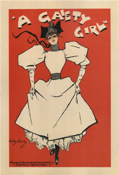 Affiche pour la comédie musicale A Gaiety Girl de Sidney Jones, 1895 - Dudley Hardy