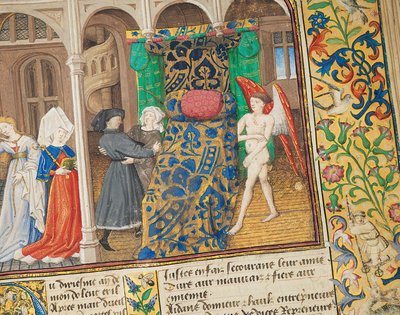 Page de "La Belle Dame Sans Merci" par Alain Chartier, Paris, début du XVe siècle - Dunois Master