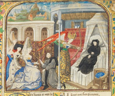 Page de "La Belle Dame Sans Merci" par Alain Chartier, Paris, début du 15ème siècle - Dunois Master
