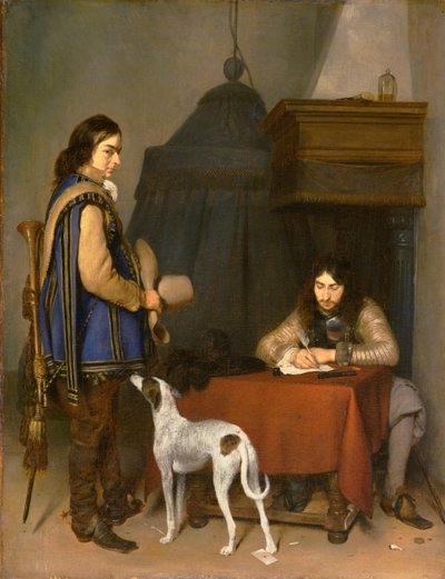 Officier écrivant une lettre, avec un trompettiste - Gerard ter Borch