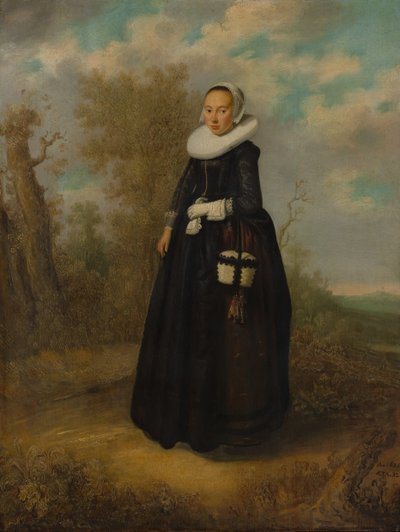 Jeune femme dans un paysage - Dutch Painter