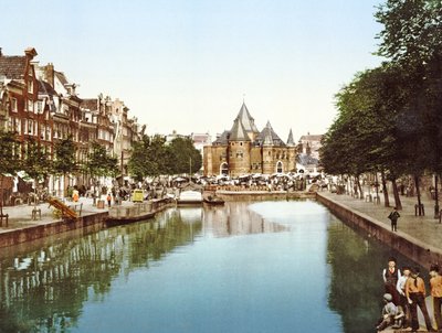 Le Nouveau Marché et la Bourse, Amsterdam, Pays-Bas, pub. vers 1900 - Dutch Photographer