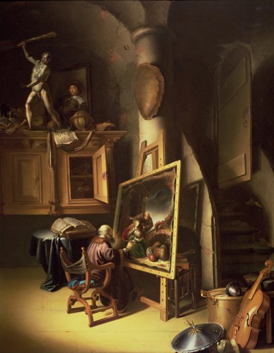 Un artiste dans son atelier, 1635 - Dutch School