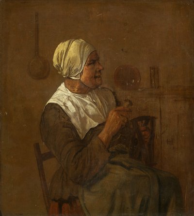 Une vieille femme assise, c.1650-1700 - Dutch School