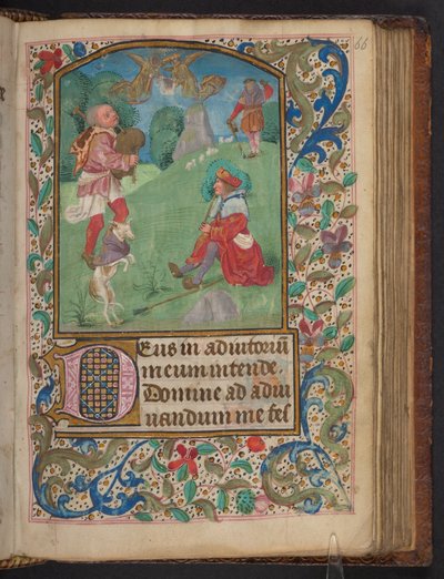 Annonce aux bergers, Harley 2923, f.66r, c.1480 - Dutch School