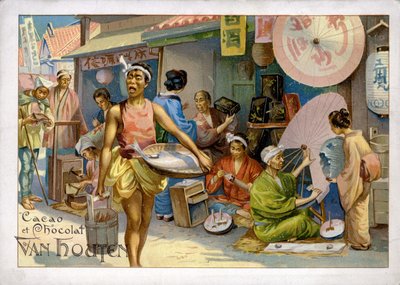Scène de marché asiatique - Dutch School
