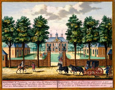 Maison de plaisir de Bekenstein, de Het Zeganpralent Kennemerlant par Hendrick de Leth et Matthias Brouerius Van Nidek, publié vers 1700-30 - Dutch School