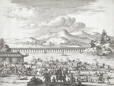 Pont sur le fleuve Yangtse - Dutch School